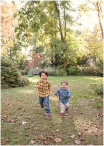 Boys run in fall photo session