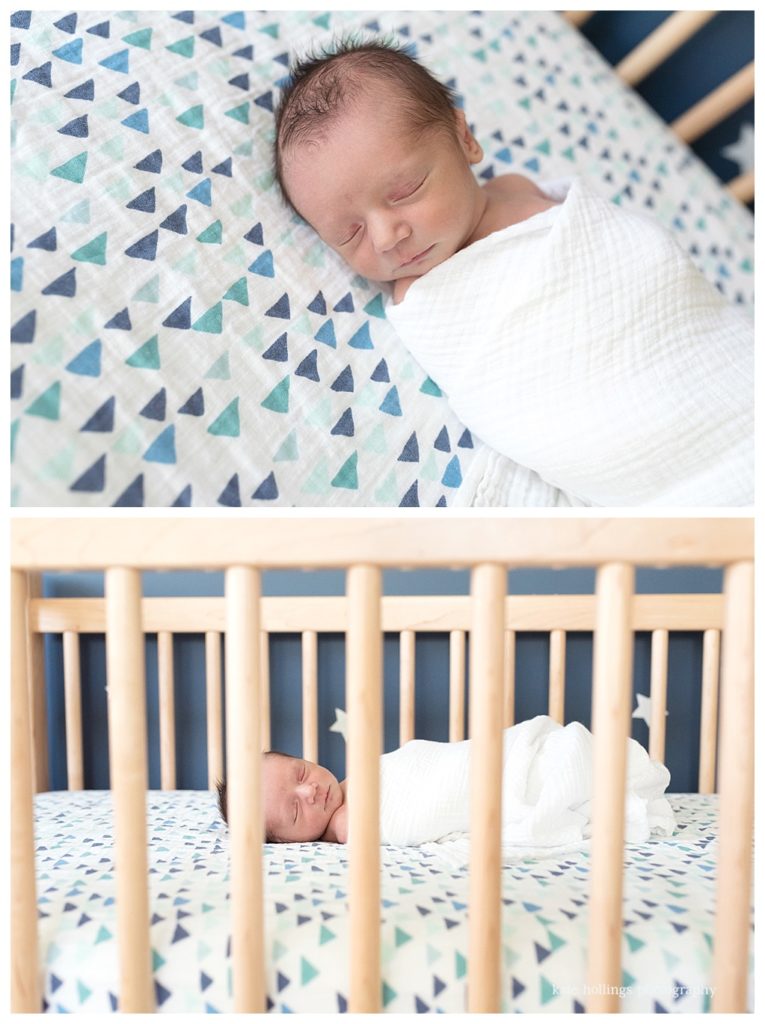 At home in the nursery, baby sleeps
