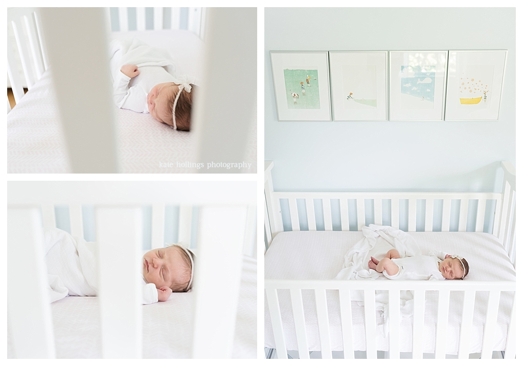 Photos of baby girl at home in her nursery