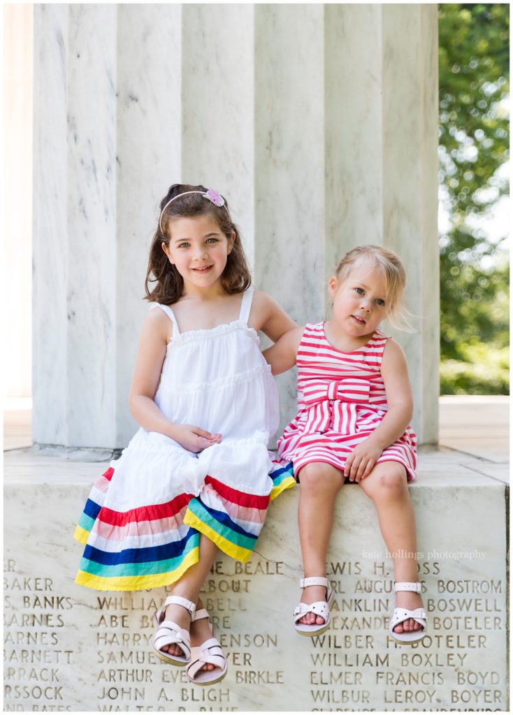 Girls pose for a portrait in downtown DC
