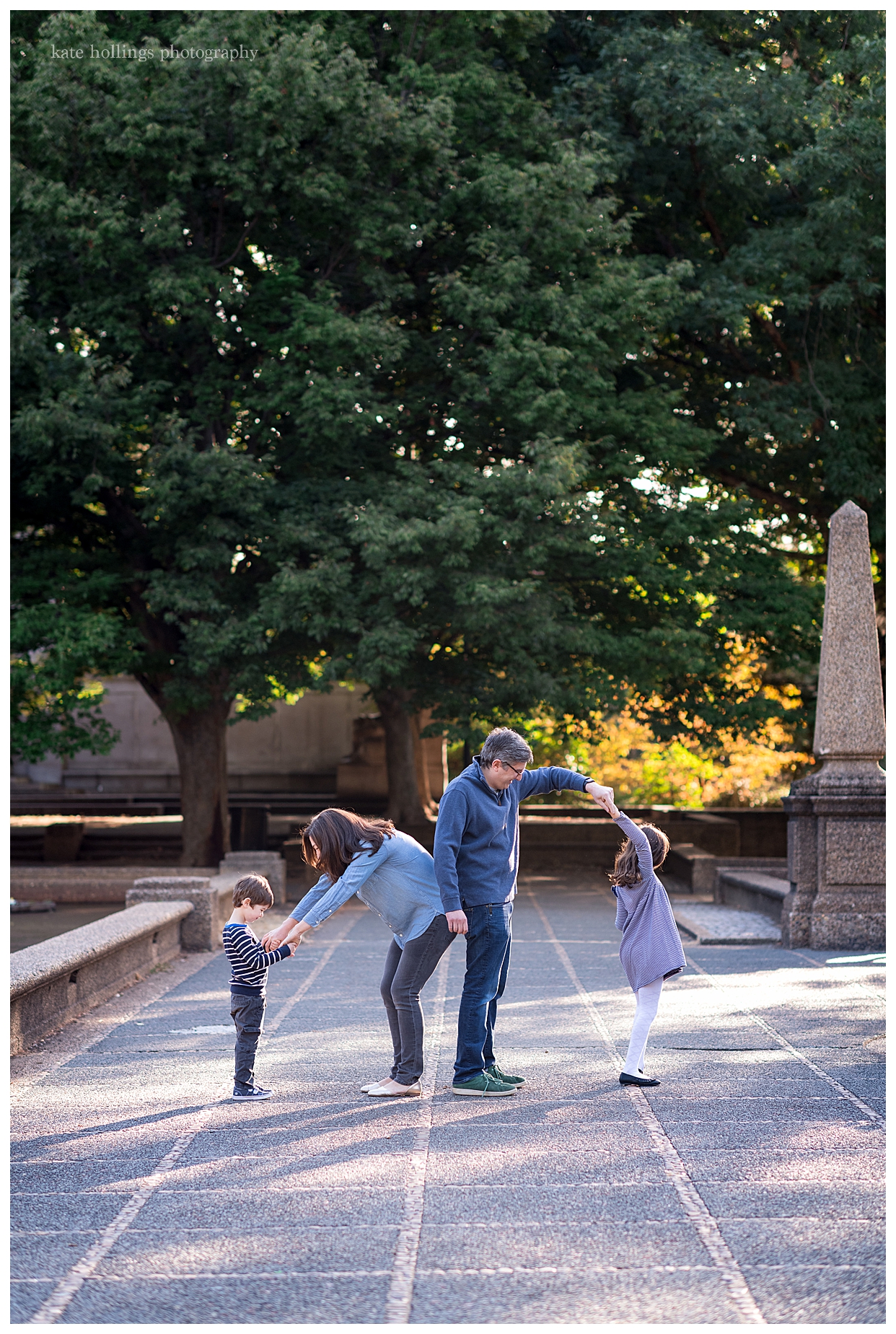 Family spins and twirls for fall photos
