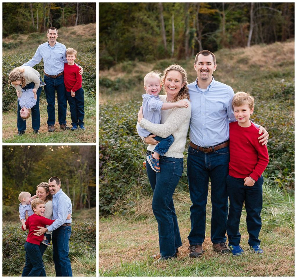 family of four takes photos in Washington DC 